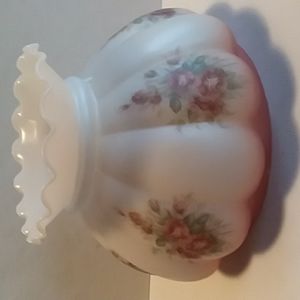 Glass Melon Shade with a Crimped Top